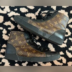 Louis Vuitton Brown and Black Monogram Sneakers